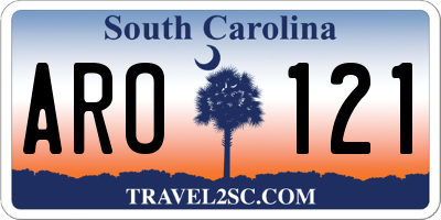 SC license plate ARO121