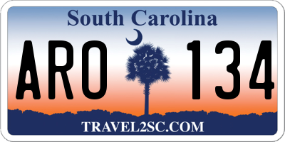 SC license plate ARO134