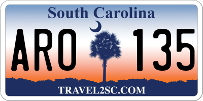 SC license plate ARO135