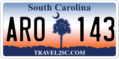 SC license plate ARO143