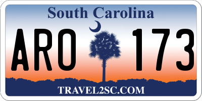 SC license plate ARO173