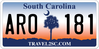 SC license plate ARO181