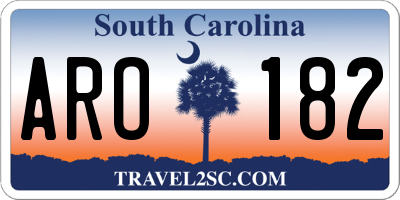 SC license plate ARO182