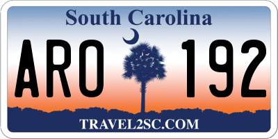 SC license plate ARO192