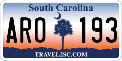 SC license plate ARO193