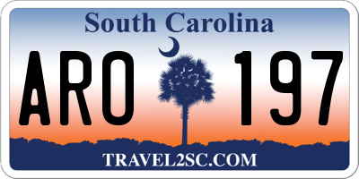 SC license plate ARO197