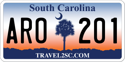 SC license plate ARO201