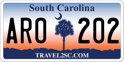 SC license plate ARO202