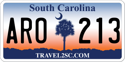 SC license plate ARO213