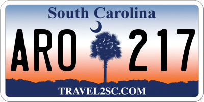 SC license plate ARO217