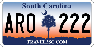 SC license plate ARO222