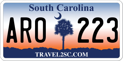 SC license plate ARO223