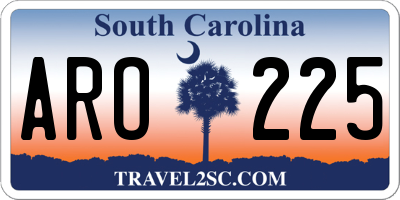 SC license plate ARO225