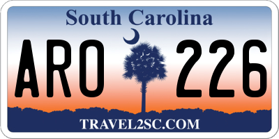 SC license plate ARO226