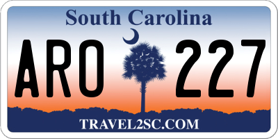 SC license plate ARO227