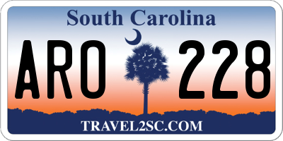 SC license plate ARO228