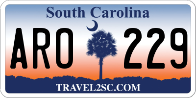 SC license plate ARO229