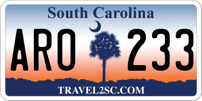 SC license plate ARO233