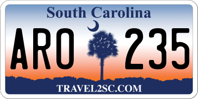 SC license plate ARO235