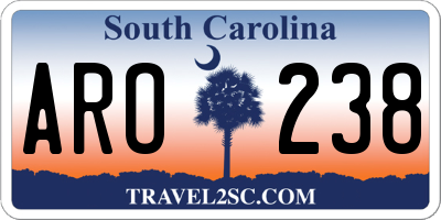 SC license plate ARO238