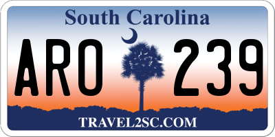 SC license plate ARO239