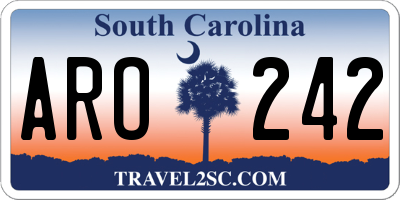 SC license plate ARO242