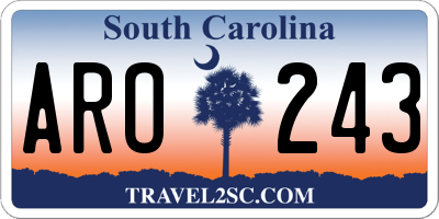 SC license plate ARO243