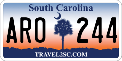 SC license plate ARO244