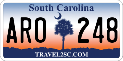 SC license plate ARO248