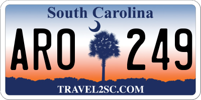 SC license plate ARO249