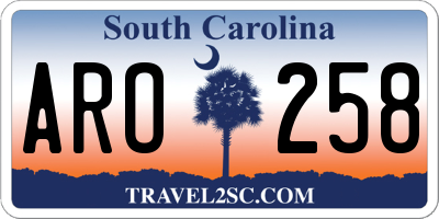 SC license plate ARO258