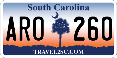 SC license plate ARO260