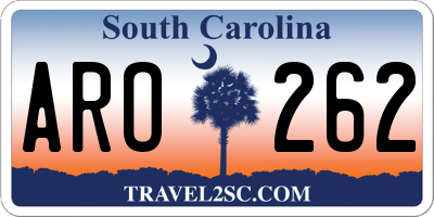 SC license plate ARO262