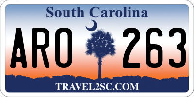 SC license plate ARO263