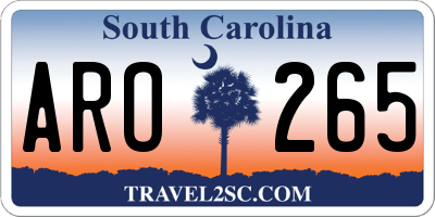 SC license plate ARO265