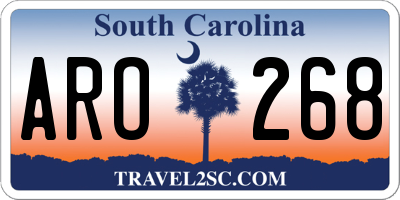 SC license plate ARO268