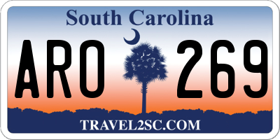 SC license plate ARO269