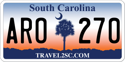 SC license plate ARO270