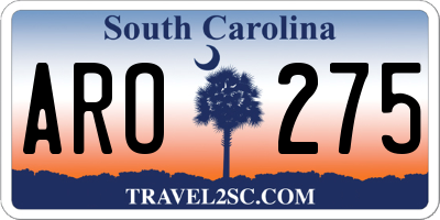 SC license plate ARO275