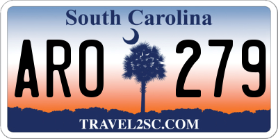 SC license plate ARO279
