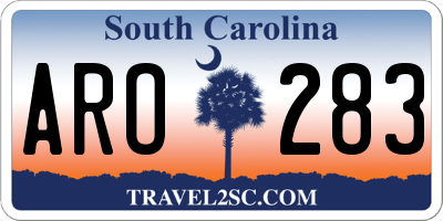 SC license plate ARO283