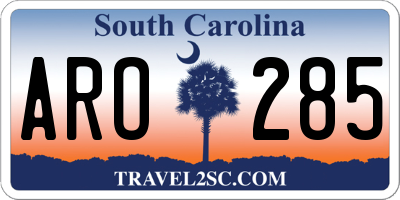 SC license plate ARO285