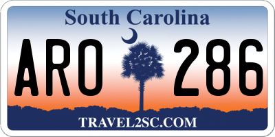 SC license plate ARO286