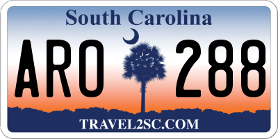 SC license plate ARO288