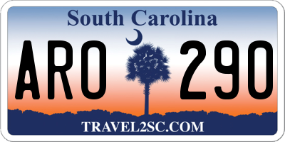 SC license plate ARO290