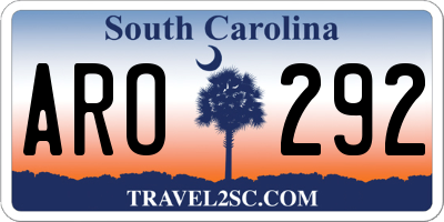 SC license plate ARO292