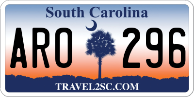 SC license plate ARO296