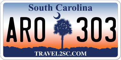 SC license plate ARO303