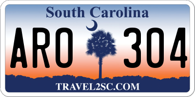 SC license plate ARO304