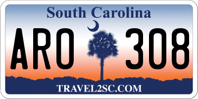 SC license plate ARO308
